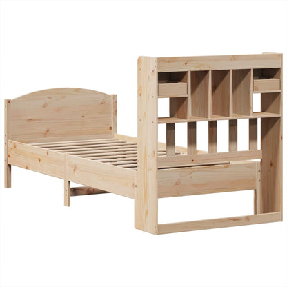 Bookcase Bed without Mattress 100x200cm Solid Wood Pine