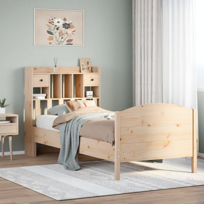 Bookcase Bed without Mattress 100x200cm Solid Wood Pine