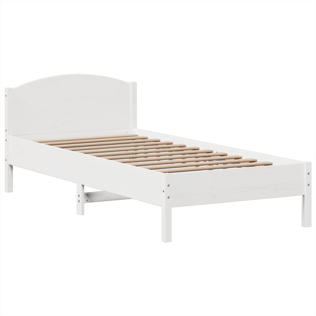 Bookcase Bed without Mattress White 75x190 cm Small Single Solid Wood Pine