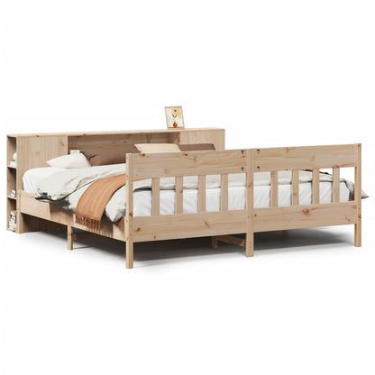 Bookcase Bed without Mattress 200x200cm Solid Wood Pine