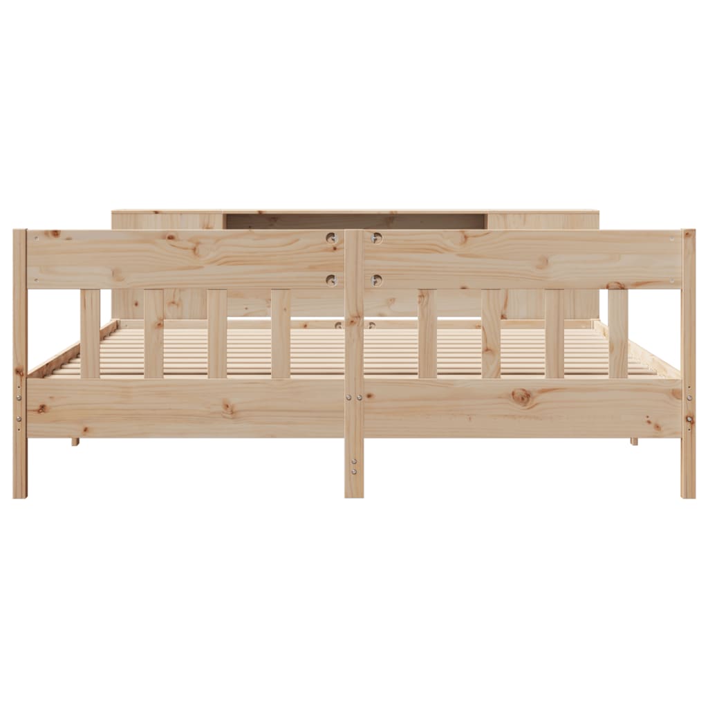 Bookcase Bed without Mattress 200x200cm Solid Wood Pine