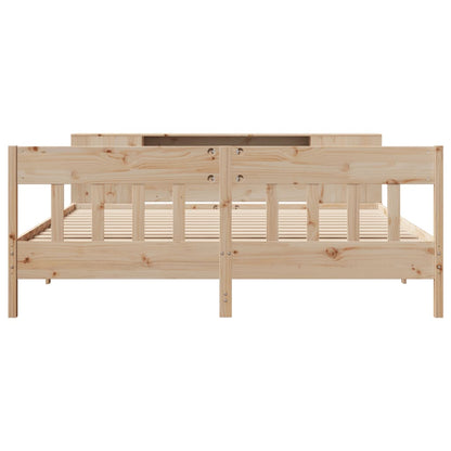 Bookcase Bed without Mattress 200x200cm Solid Wood Pine