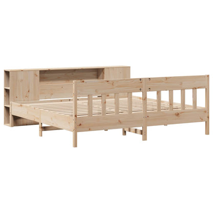 Bookcase Bed without Mattress 180x200 cm Super King Solid Wood Pine