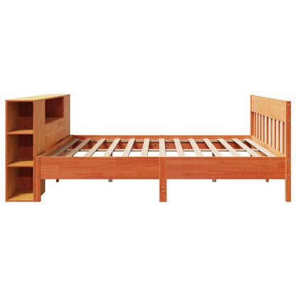 Bookcase Bed without Mattress Wax Brown 180x200 cm Super King Solid Wood Pine