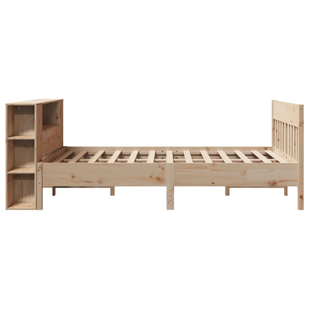 Bookcase Bed without Mattress 150x200 cm King Size Solid Wood Pine