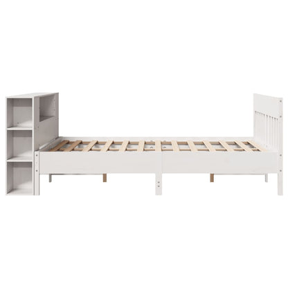 Bookcase Bed without Mattress White 120x200cm Solid Wood Pine
