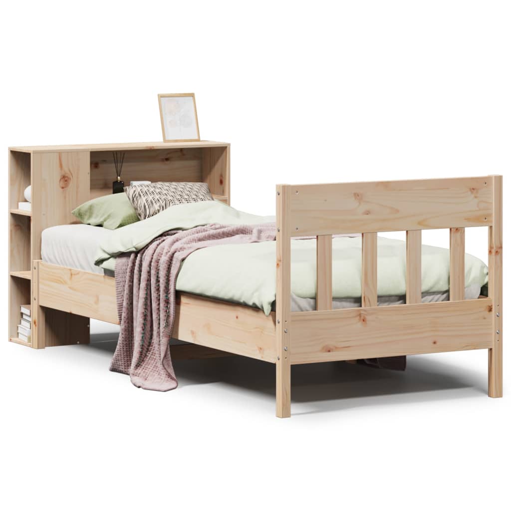 Bookcase Bed without Mattress 75x190 cm Small Single Solid Wood Pine