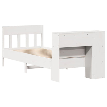 Bookcase Bed without Mattress White 75x190 cm Small Single Solid Wood Pine