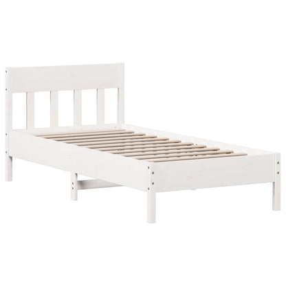 Bookcase Bed without Mattress White 75x190 cm Small Single Solid Wood Pine
