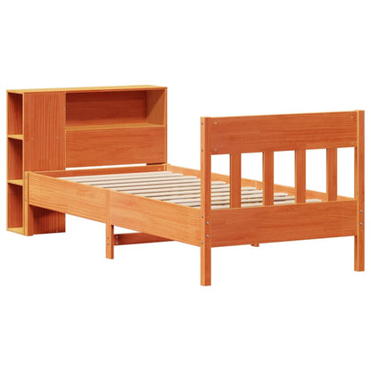 Bookcase Bed without Mattress Wax Brown 75x190 cm Small Single Solid Wood Pine