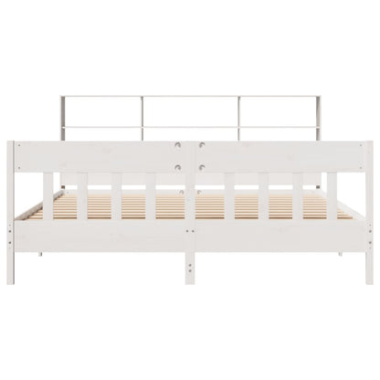 Bed Frame without Mattress White 180x200 cm Super King Solid Wood Pine