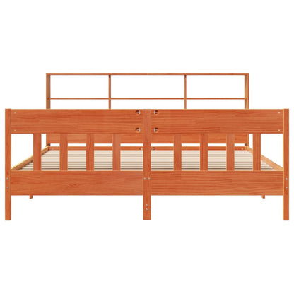 Bed Frame without Mattress Wax Brown 180x200 cm Super King Solid Wood Pine