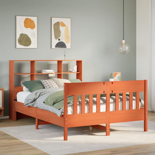 Bed Frame without Mattress Wax Brown 140x200 cm Solid Wood Pine