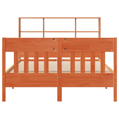 Bed Frame without Mattress Wax Brown 120x200 cm Solid Wood Pine