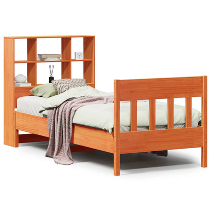 Bed Frame without Mattress Wax Brown 100x200 cm Solid Wood Pine