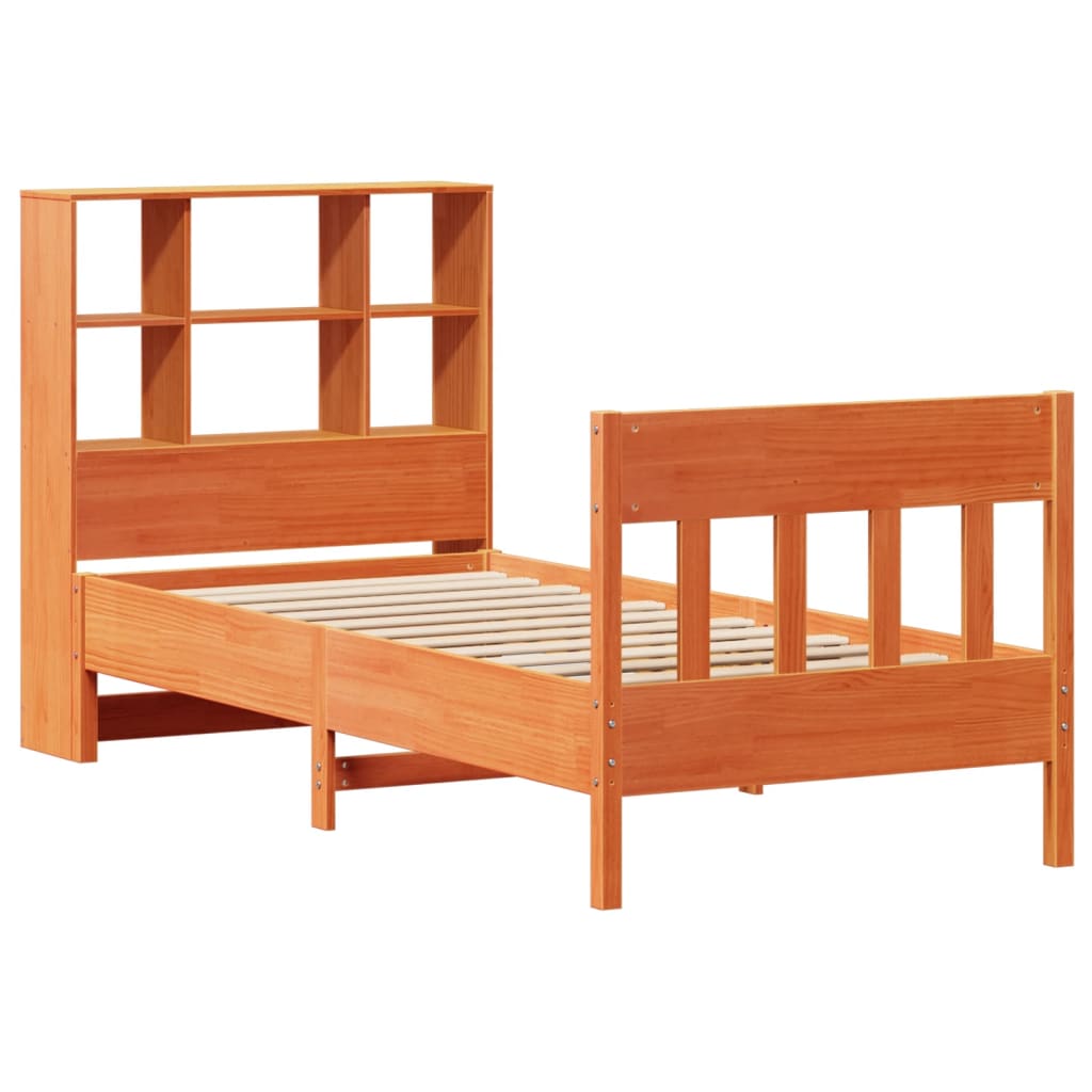 Bed Frame without Mattress Wax Brown 100x200 cm Solid Wood Pine