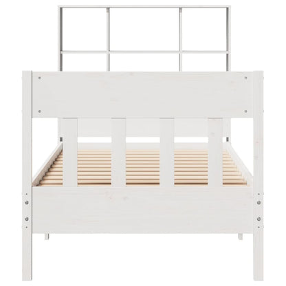 Bed Frame without Mattress White 90x200 cm Solid Wood Pine