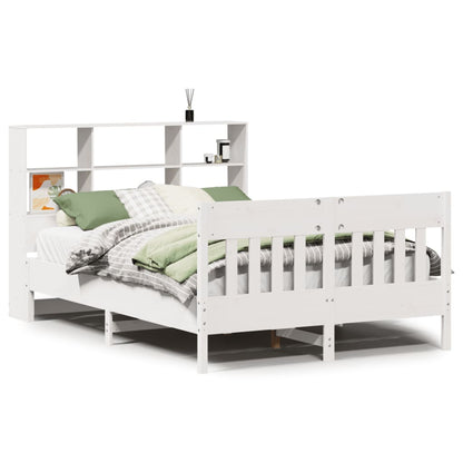 Bed Frame without Mattress White 140x190 cm Solid Wood Pine