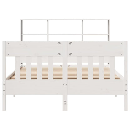 Bed Frame without Mattress White 140x190 cm Solid Wood Pine