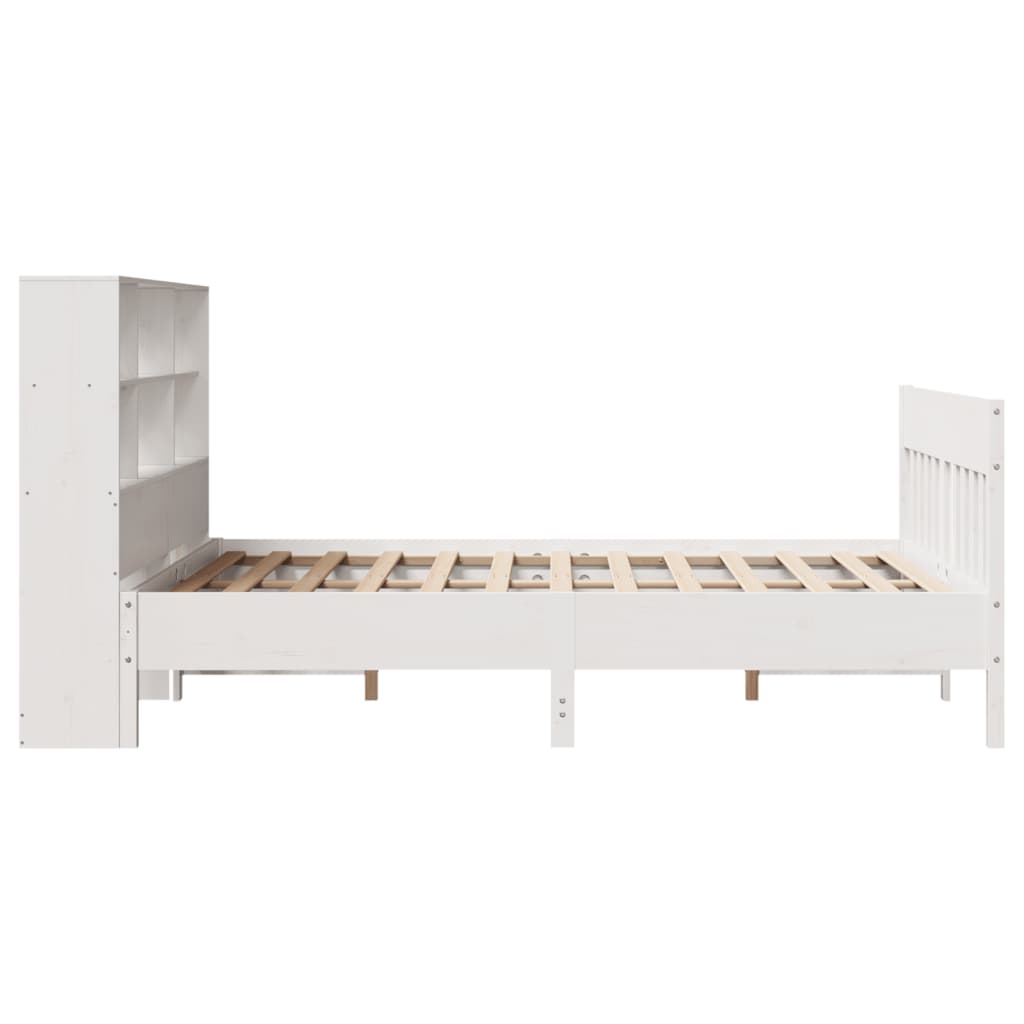 Bed Frame without Mattress White 140x190 cm Solid Wood Pine