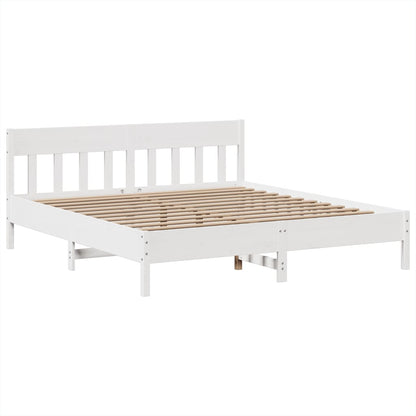 Bed Frame without Mattress White 180x200 cm Super King Solid Wood Pine