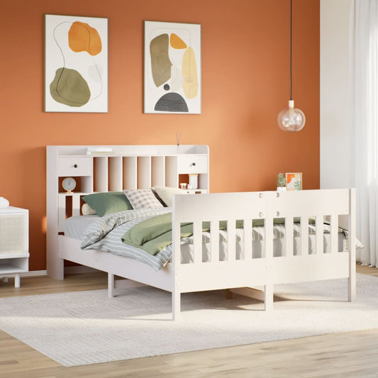 Bed Frame without Mattress White 160x200 cm Solid Wood Pine