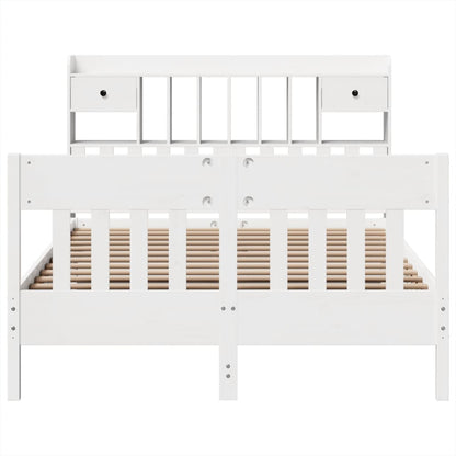 Bed Frame without Mattress White 140x200 cm Solid Wood Pine