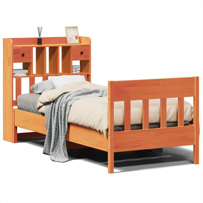 Bed Frame without Mattress Wax Brown 100x200 cm Solid Wood Pine