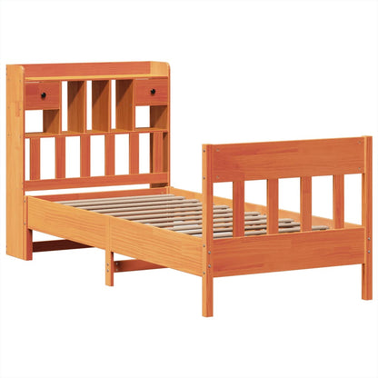 Bed Frame without Mattress Wax Brown 100x200 cm Solid Wood Pine