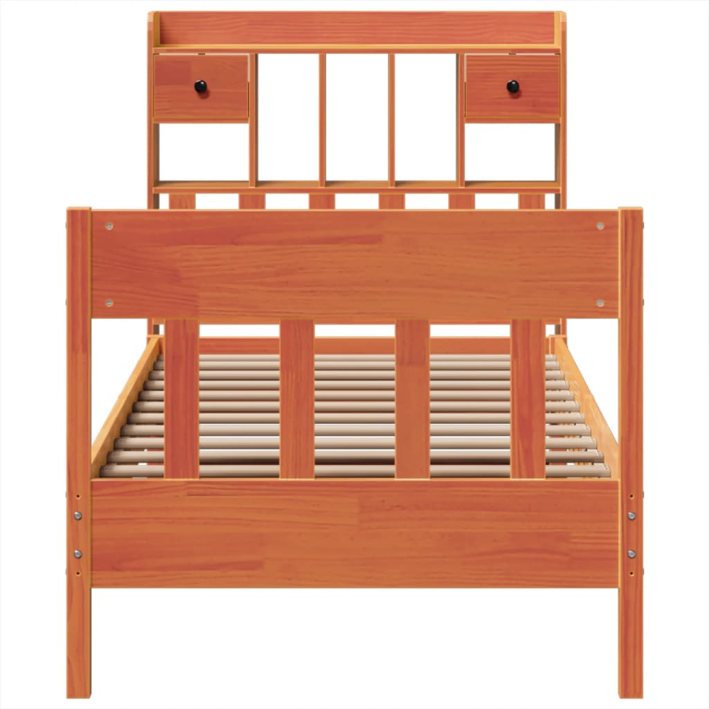 Bed Frame without Mattress Wax Brown 100x200 cm Solid Wood Pine