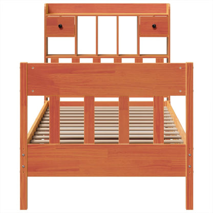 Bed Frame without Mattress Wax Brown 100x200 cm Solid Wood Pine