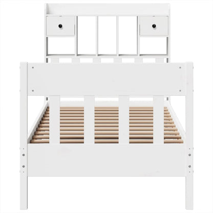 Bed Frame without Mattress White 90x200 cm Solid Wood Pine