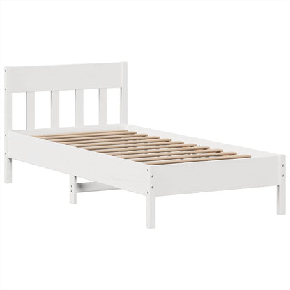 Bed Frame without Mattress White 90x200 cm Solid Wood Pine