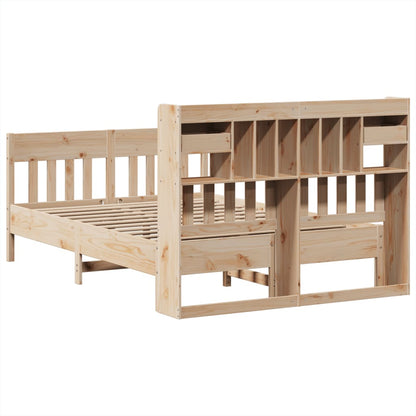 Bed Frame without Mattress 140x190 cm Solid Wood Pine