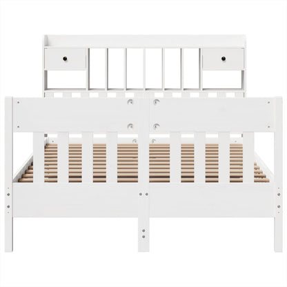 Bed Frame without Mattress White 140x190 cm Solid Wood Pine