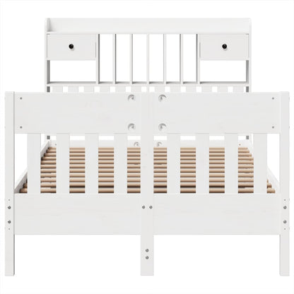 Bed Frame without Mattress White 135x190 cm Solid Wood Pine