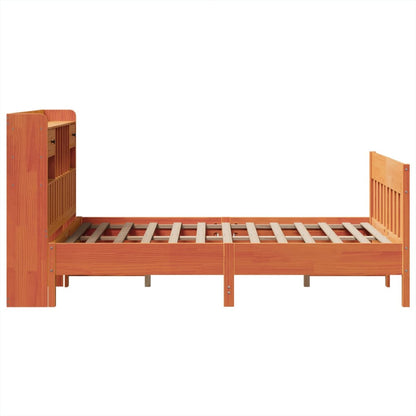 Bed Frame without Mattress Wax Brown 135x190 cm Solid Wood Pine