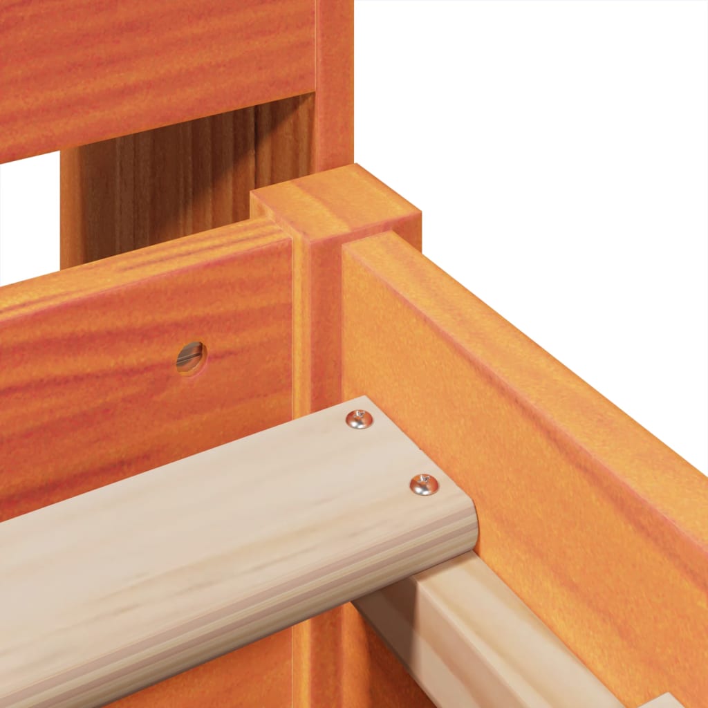 Bed Frame without Mattress Wax Brown 135x190 cm Solid Wood Pine