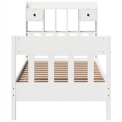 Bed Frame without Mattress White 75x190 cm Small Single Solid Wood Pine