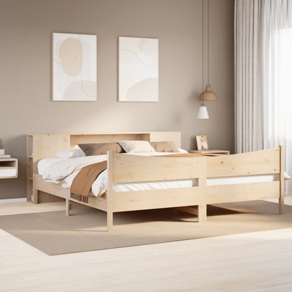 Bed Frame without Mattress 200x200 cm Solid Wood Pine