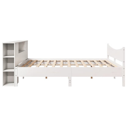 Bed Frame without Mattress White 200x200 cm Solid Wood Pine