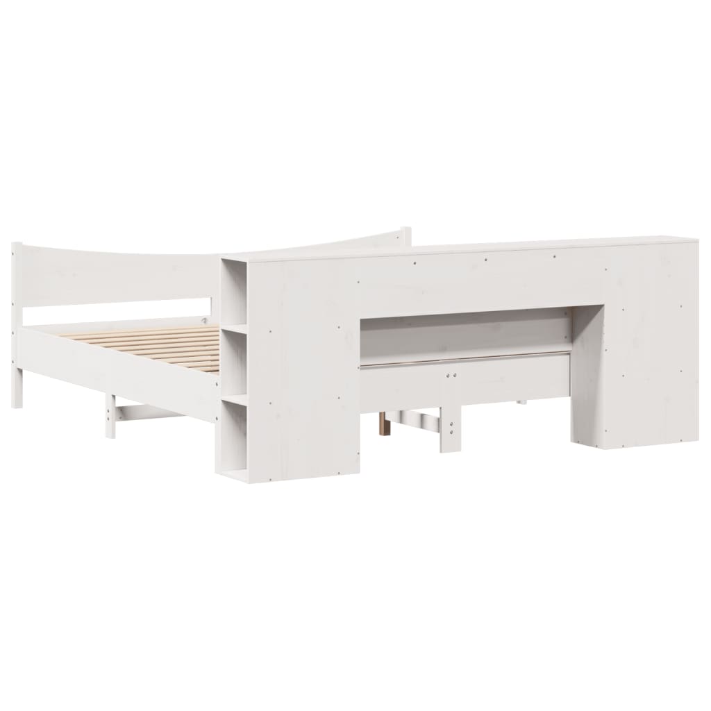 Bed Frame without Mattress White 200x200 cm Solid Wood Pine