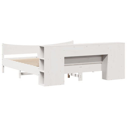Bed Frame without Mattress White 200x200 cm Solid Wood Pine
