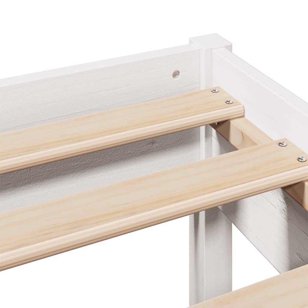 Bed Frame without Mattress White 200x200 cm Solid Wood Pine