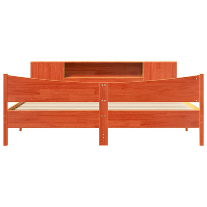 Bed Frame without Mattress Wax Brown 200x200 cm Solid Wood Pine