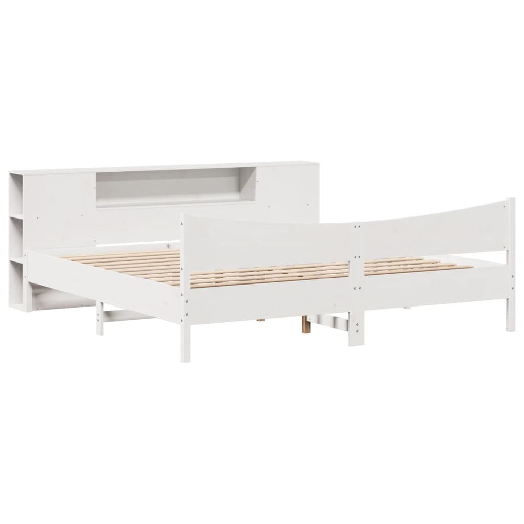 Bed Frame without Mattress White 180x200 cm Super King Solid Wood Pine