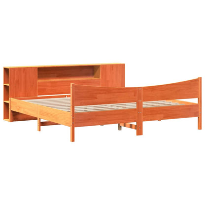 Bed Frame without Mattress Wax Brown 180x200 cm Super King Solid Wood Pine
