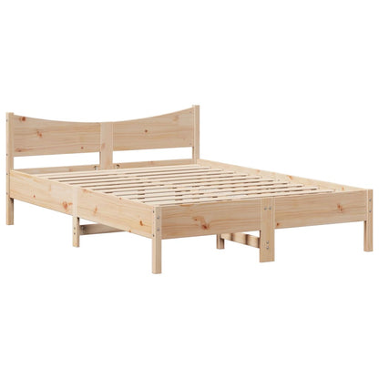 Bed Frame without Mattress 150x200 cm King Size Solid Wood Pine
