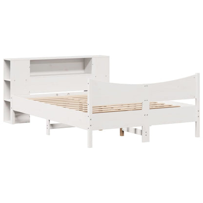 Bed Frame without Mattress White 150x200 cm King Size Solid Wood Pine