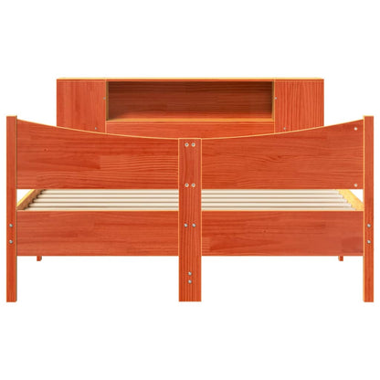Bed Frame without Mattress Wax Brown 140x200 cm Solid Wood Pine